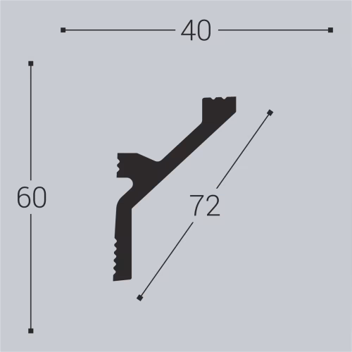 Потолочный плинтус под покраску Bello Deco К12 2000×40×60