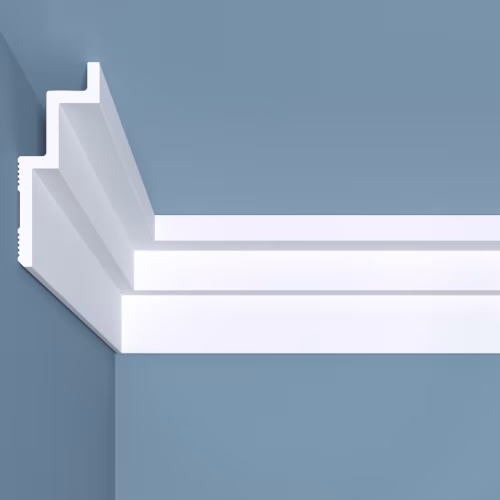 Потолочный плинтус под покраску Bello Deco K13H с подсветкой 2000×40×100