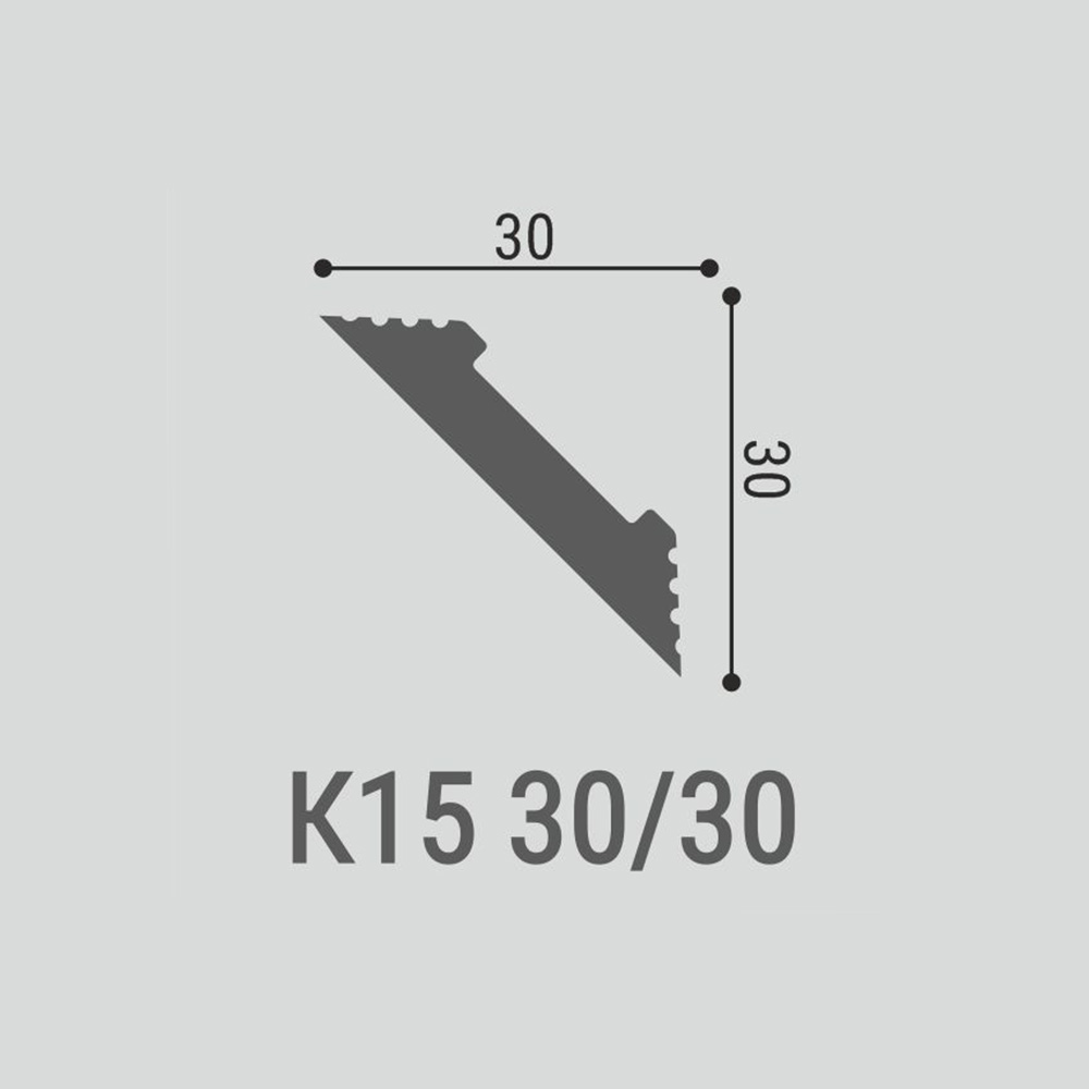 Потолочный плинтус под покраску Bello Deco К15 2000×30×30