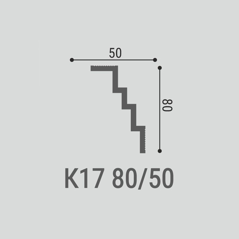 Потолочный плинтус под покраску Bello Deco К17 2000×50×80