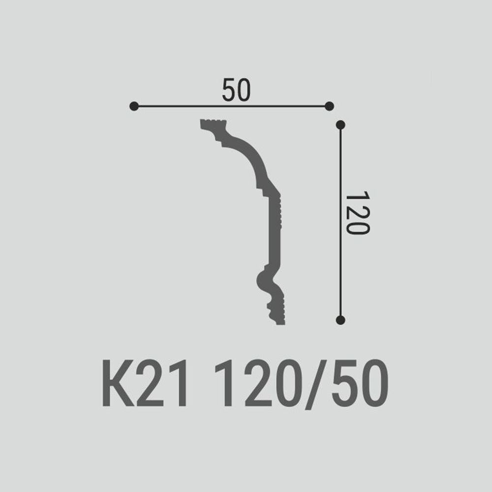 Потолочный плинтус под покраску Bello Deco К21 2000×50×120