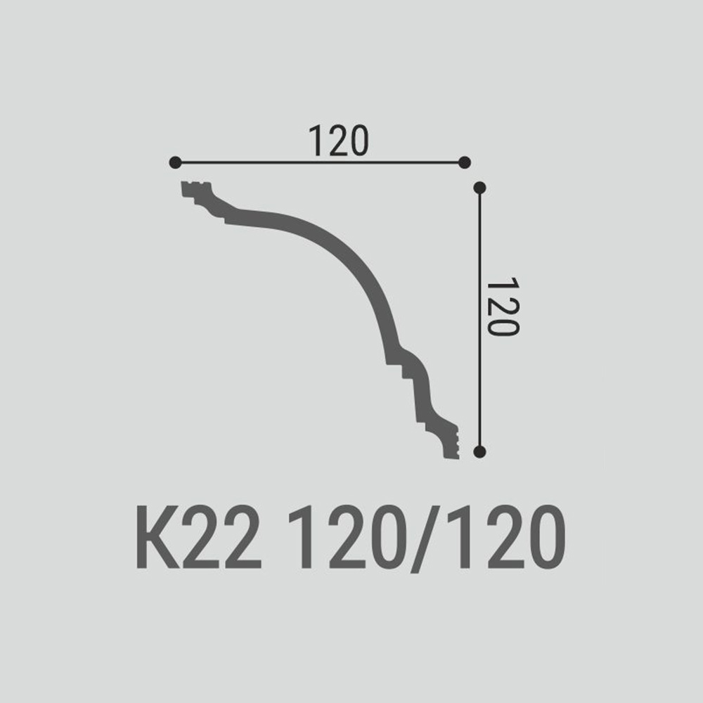 Потолочный плинтус под покраску Bello Deco К22 2000×120×120