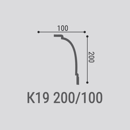 Потолочный плинтус под покраску Bello Deco K19 2000×100×200