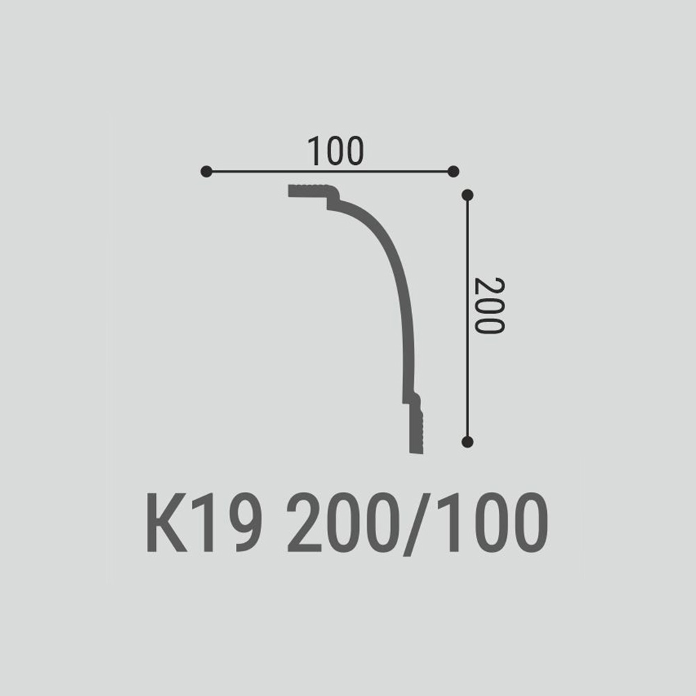 Потолочный плинтус под покраску Bello Deco K19 2000×100×200