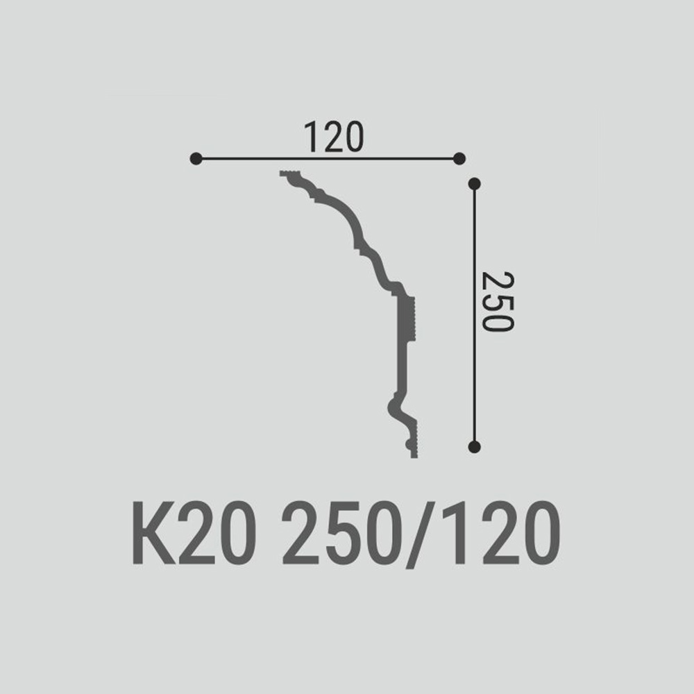 Потолочный плинтус под покраску Bello Deco К20 2000×120×250