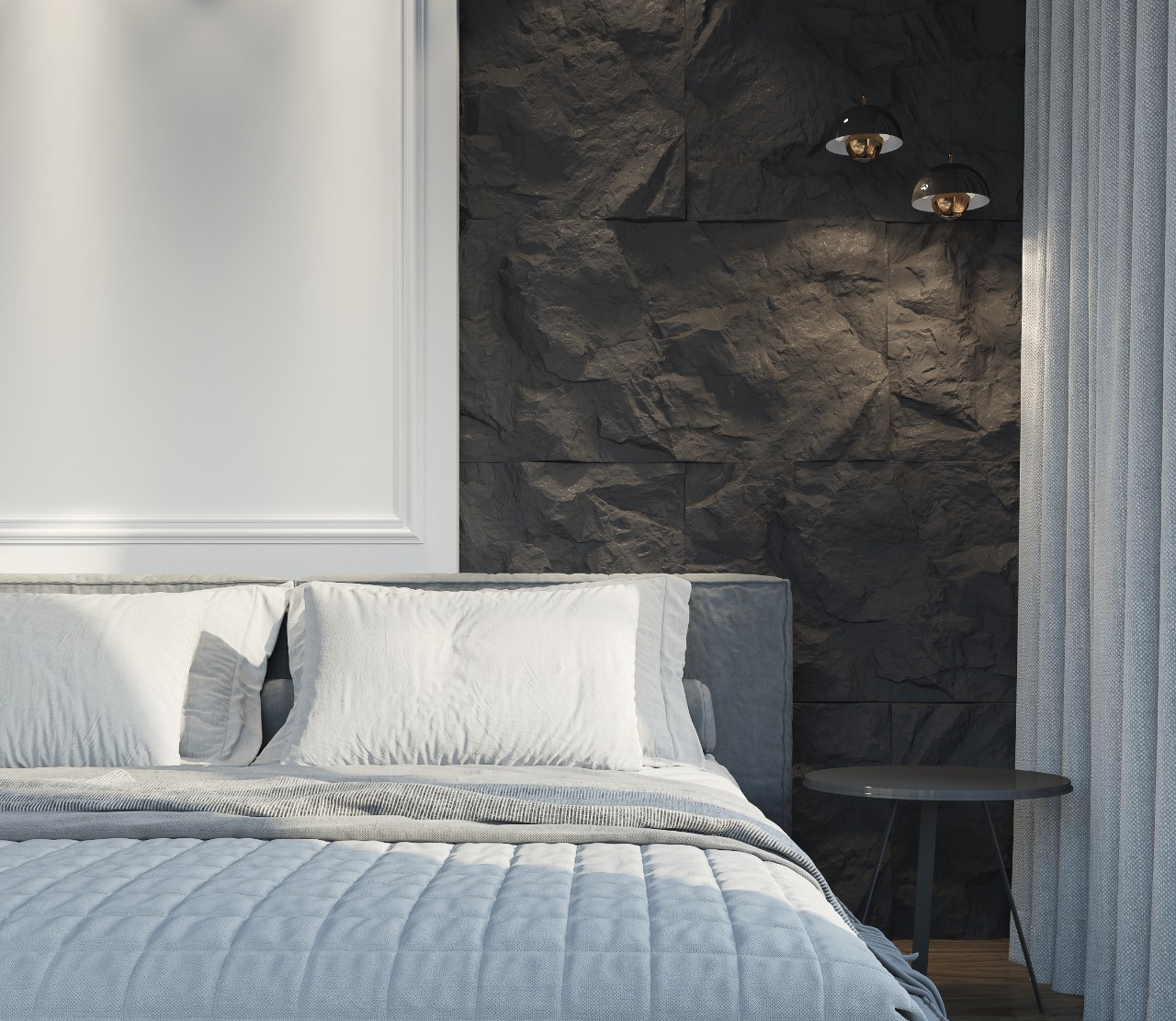 Стеновая панель 3D под покраску Bello Deco С001-1 PU 1200×600×60 фото в интерьере