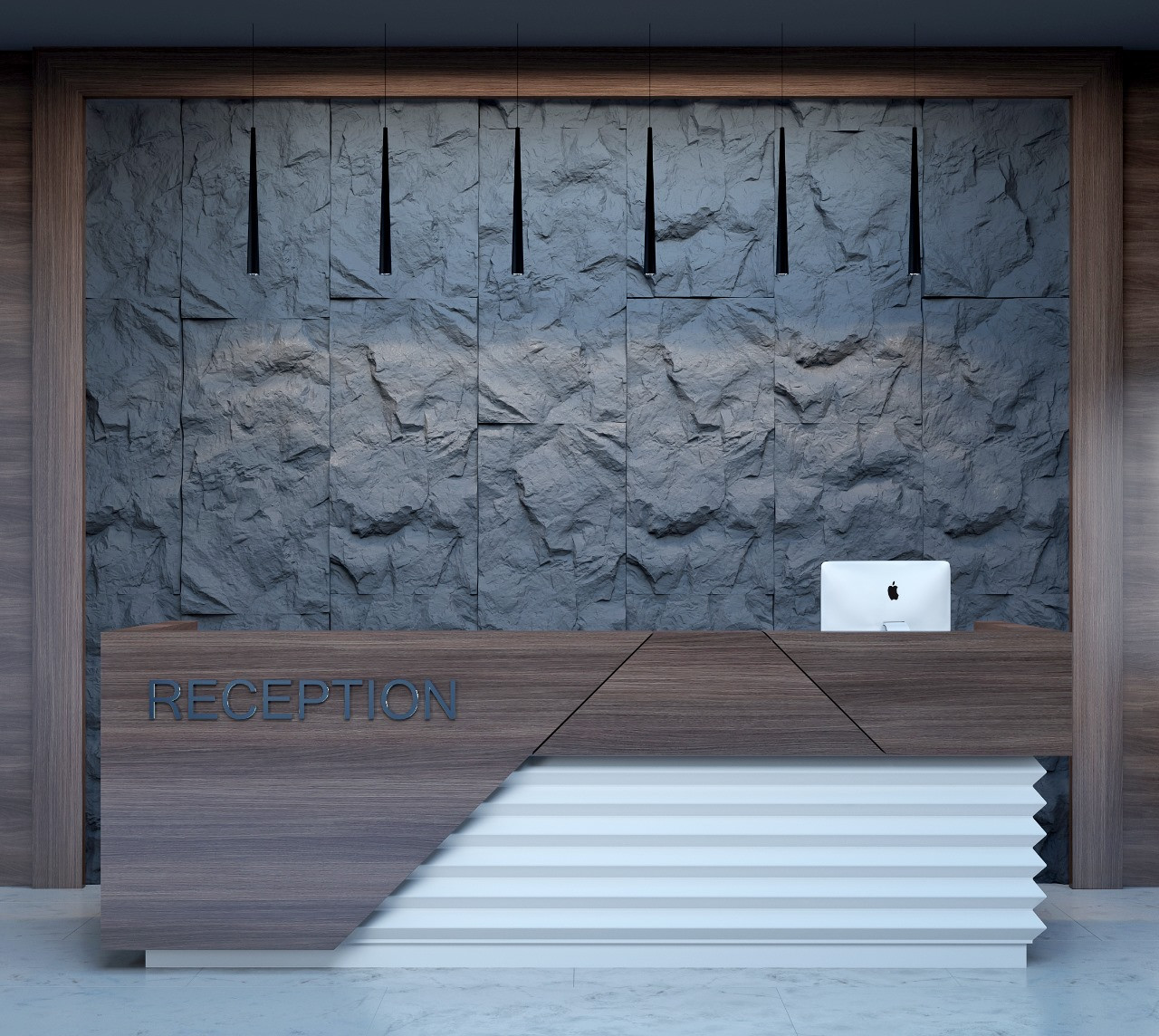 Стеновая панель 3D под покраску Bello Deco С001-1 PU 1200×600×60 фото в интерьере