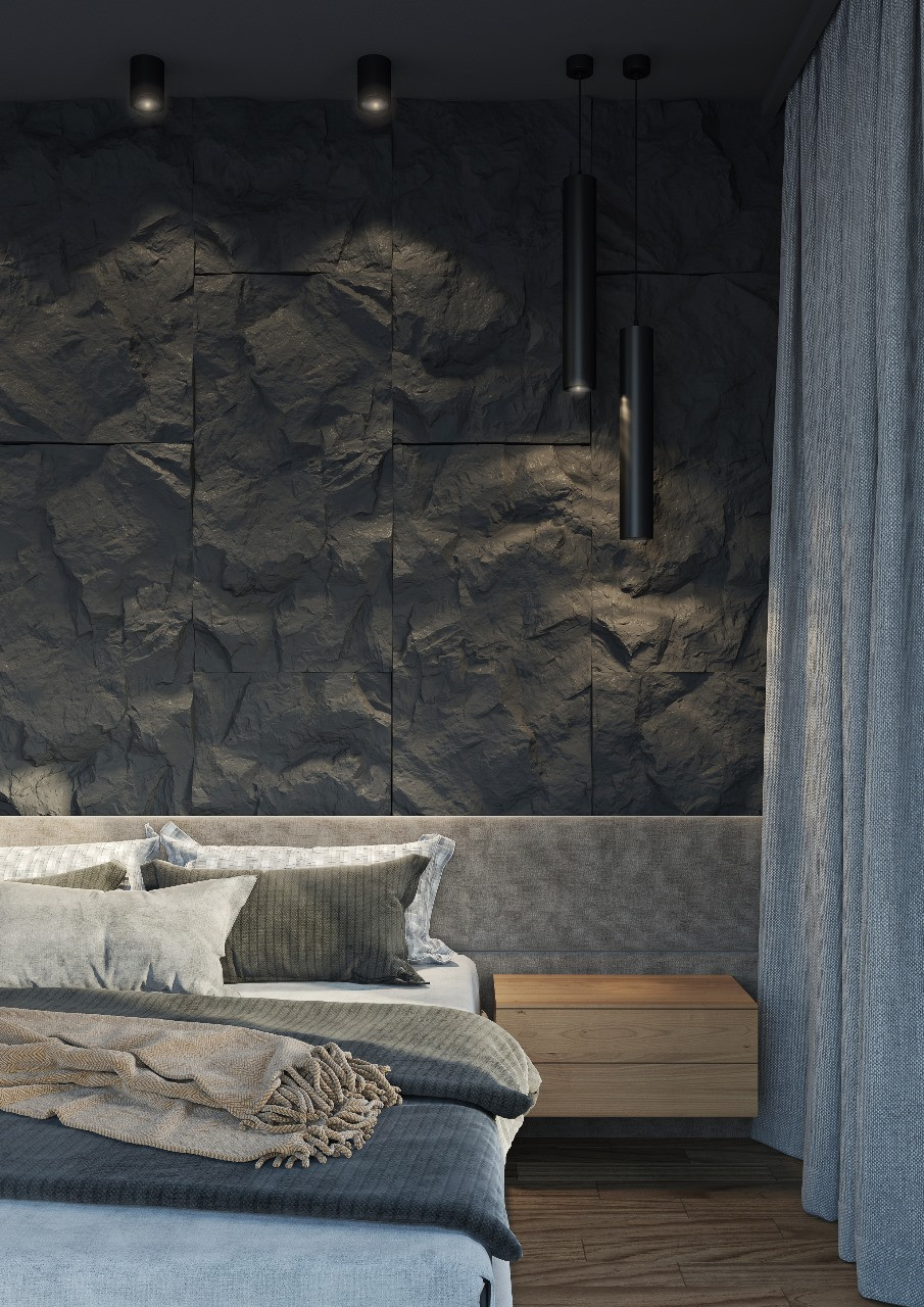 Стеновая панель 3D под покраску Bello Deco С001-1 PU 1200×600×60 фото в интерьере