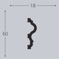 Молдинг под покраску Bello Deco М6 2000×60×18