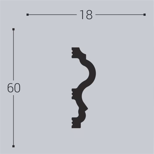 Молдинг под покраску Bello Deco М6 2000×60×18