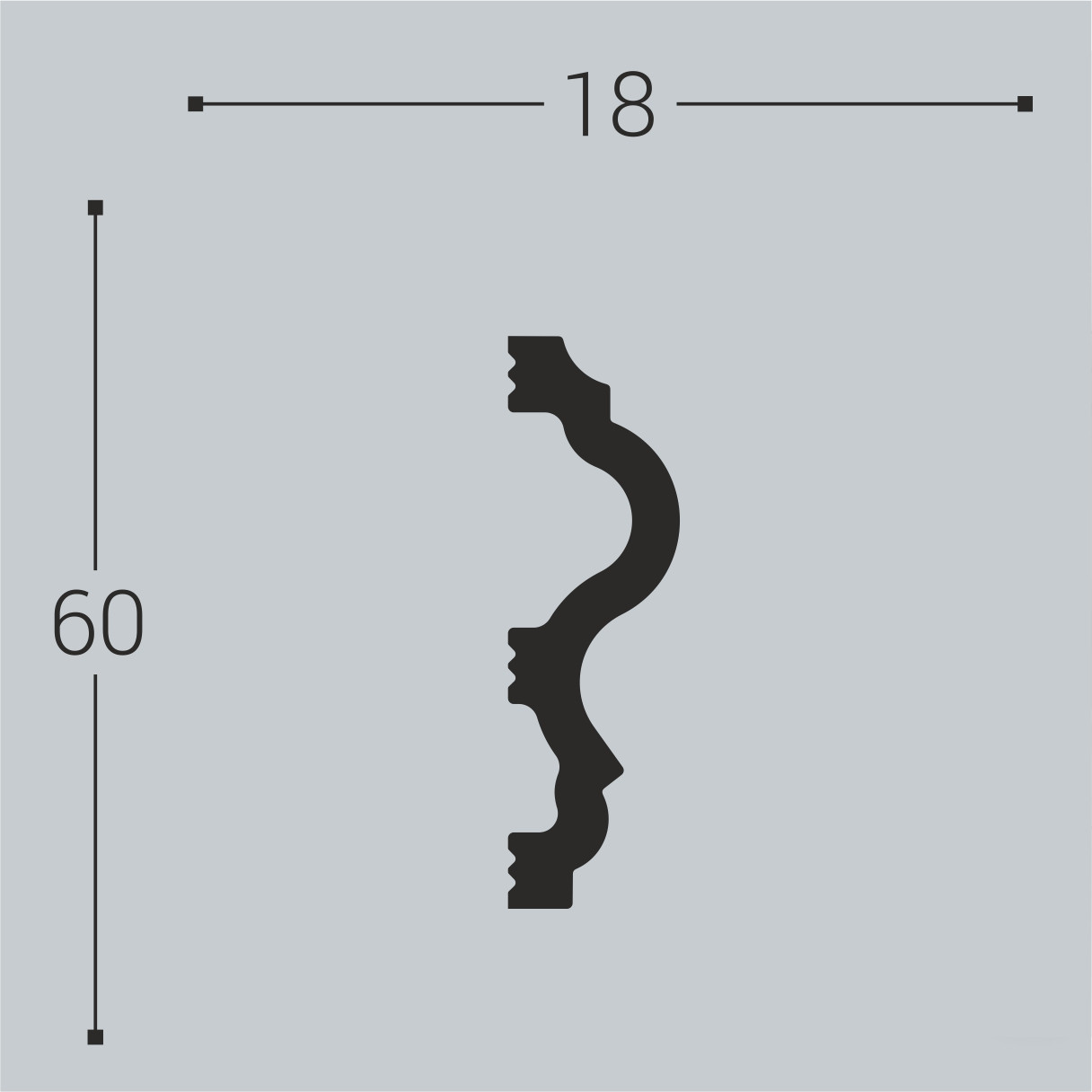 Молдинг под покраску Bello Deco М6 2000×60×18