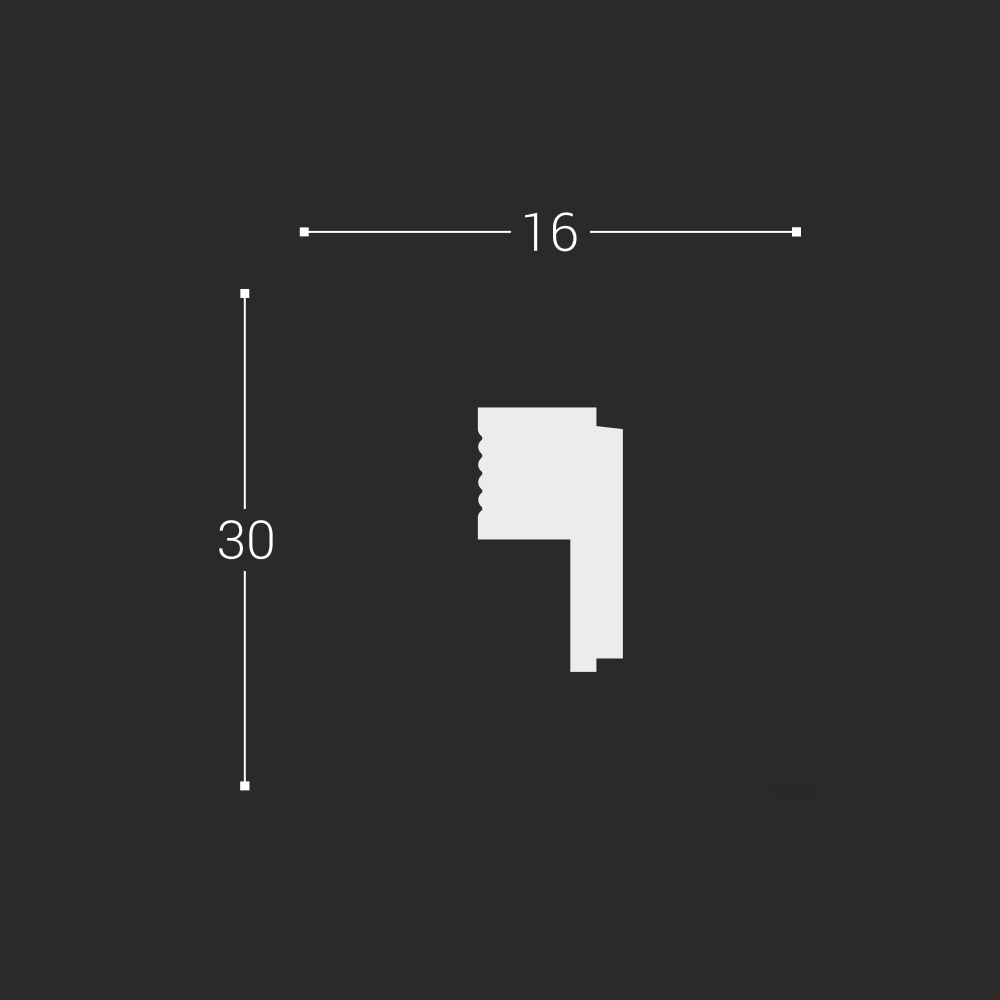 Молдинг под покраску Bello Deco М25 2000×30×16