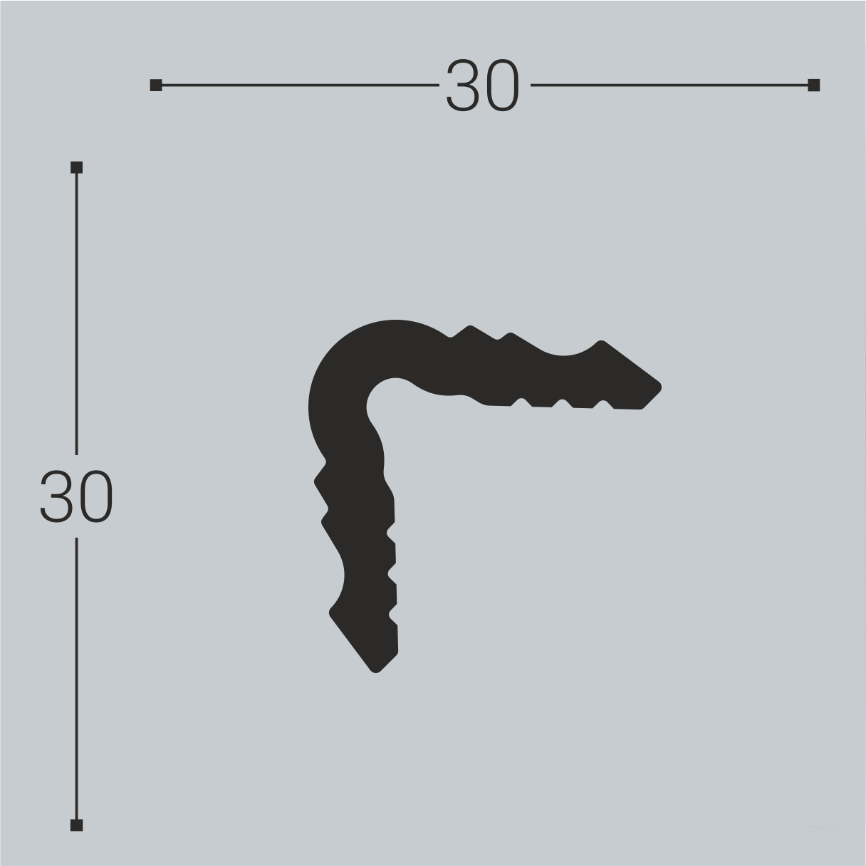 Молдинг угловой под покраску Bello Deco У2 2000×30×30