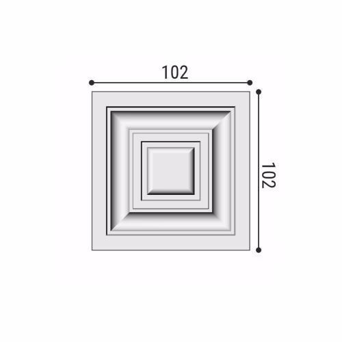 Дверной декор верхний под покраску Bello Deco В1 102×102×25