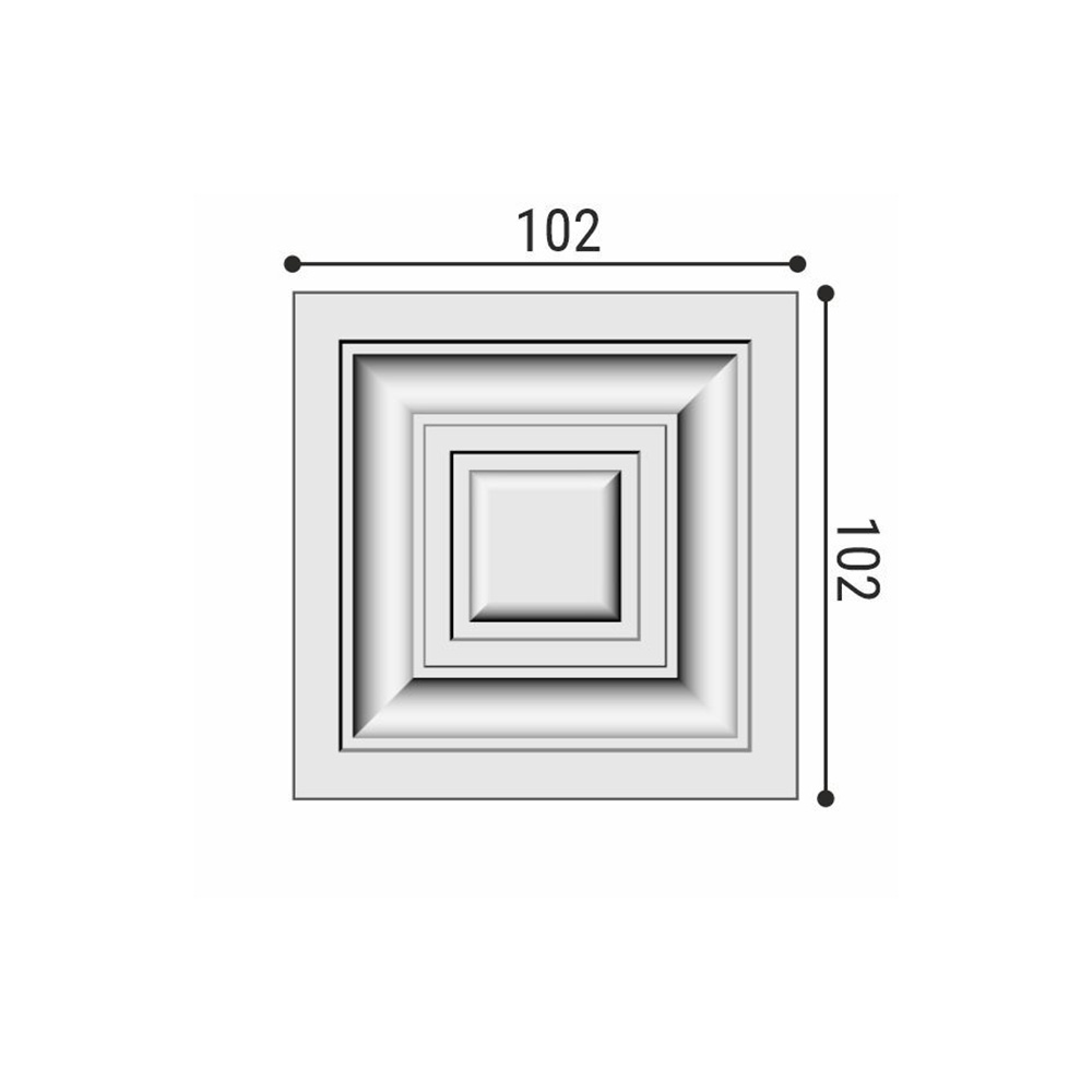 Дверной декор верхний под покраску Bello Deco В1 102×102×25