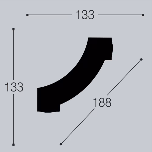 Декор к молдингу под покраску Bello Deco М12У1 133×133×20