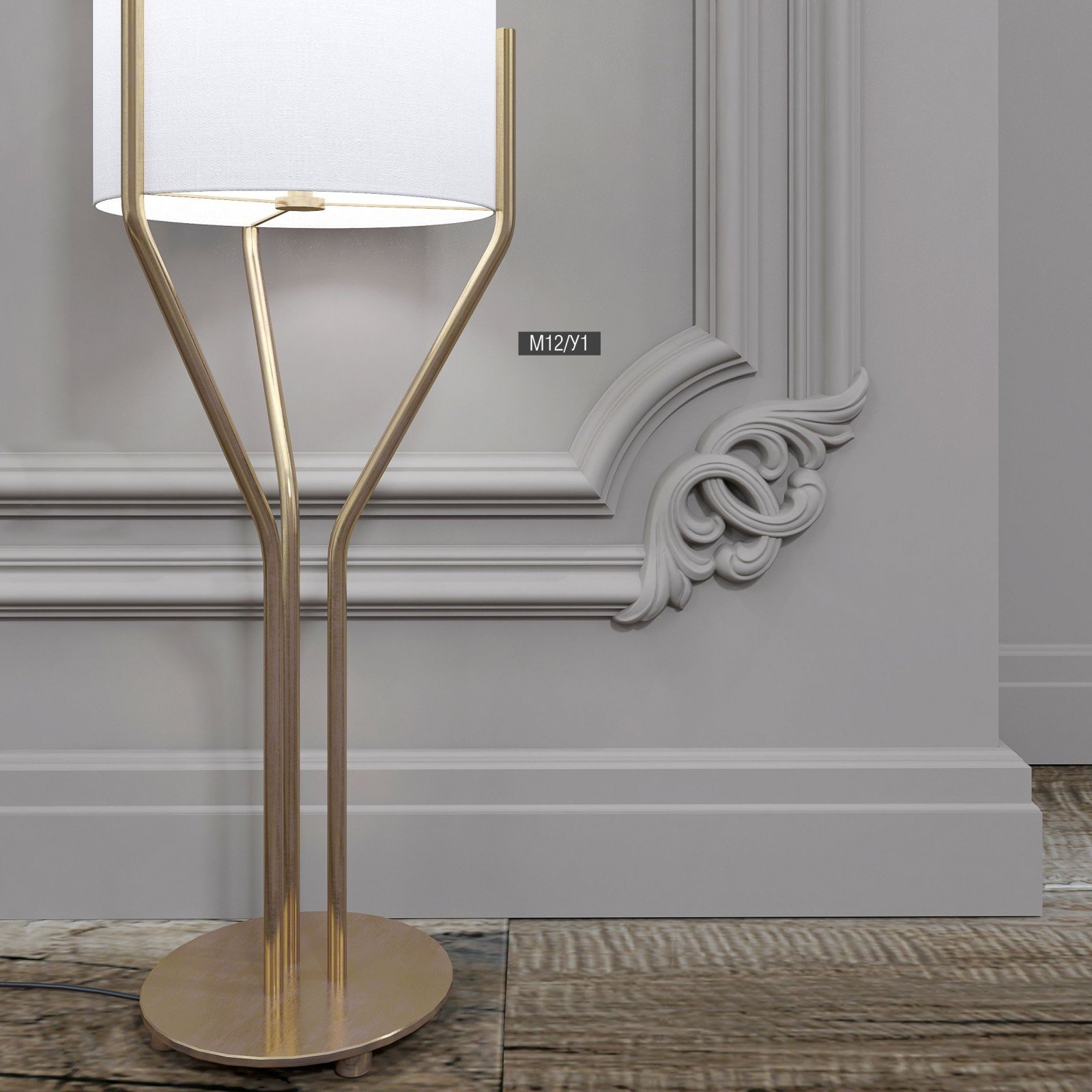 Угловой элемент к молдингу под покраску Bello Deco М12У1 133×133×20 фото в интерьере