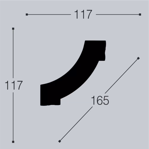 Декор к молдингу под покраску Bello Deco М15У1 117×117×20