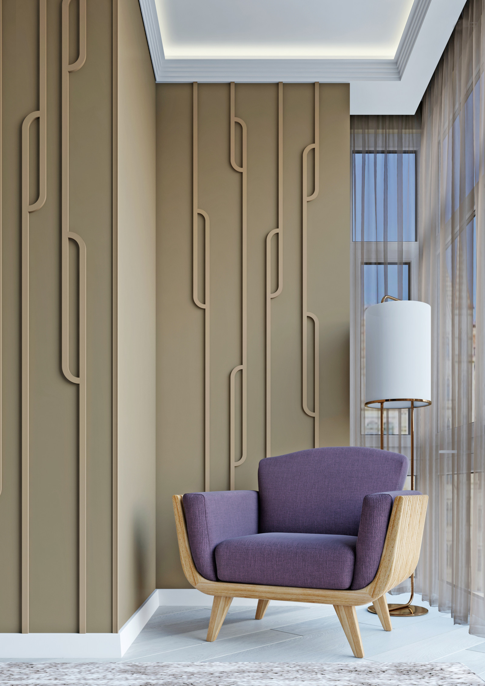 Угловой элемент к молдингу под покраску Bello Deco М19У1 60×60×10 фото в интерьере