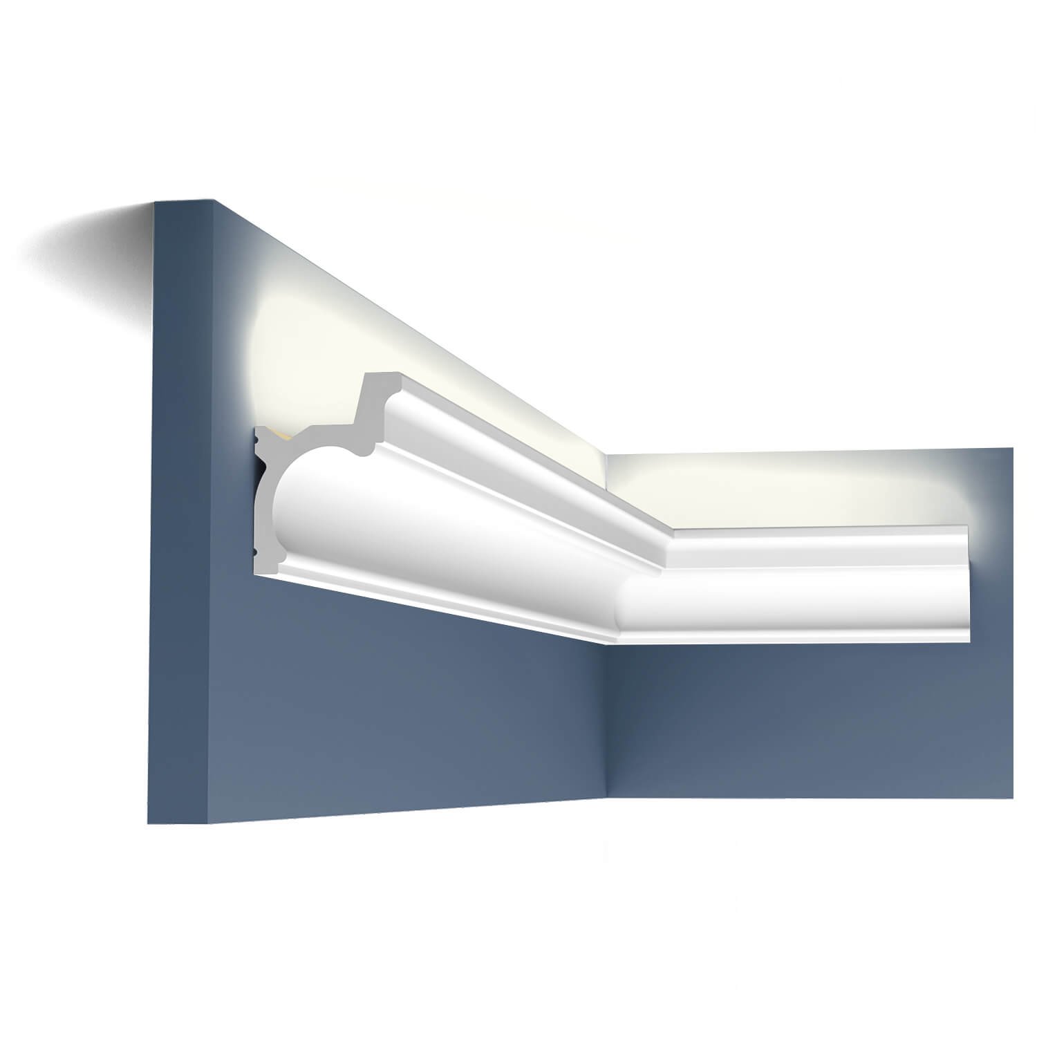 Потолочный плинтус под покраску Orac Decor C328 с подсветкой 2000×68×90