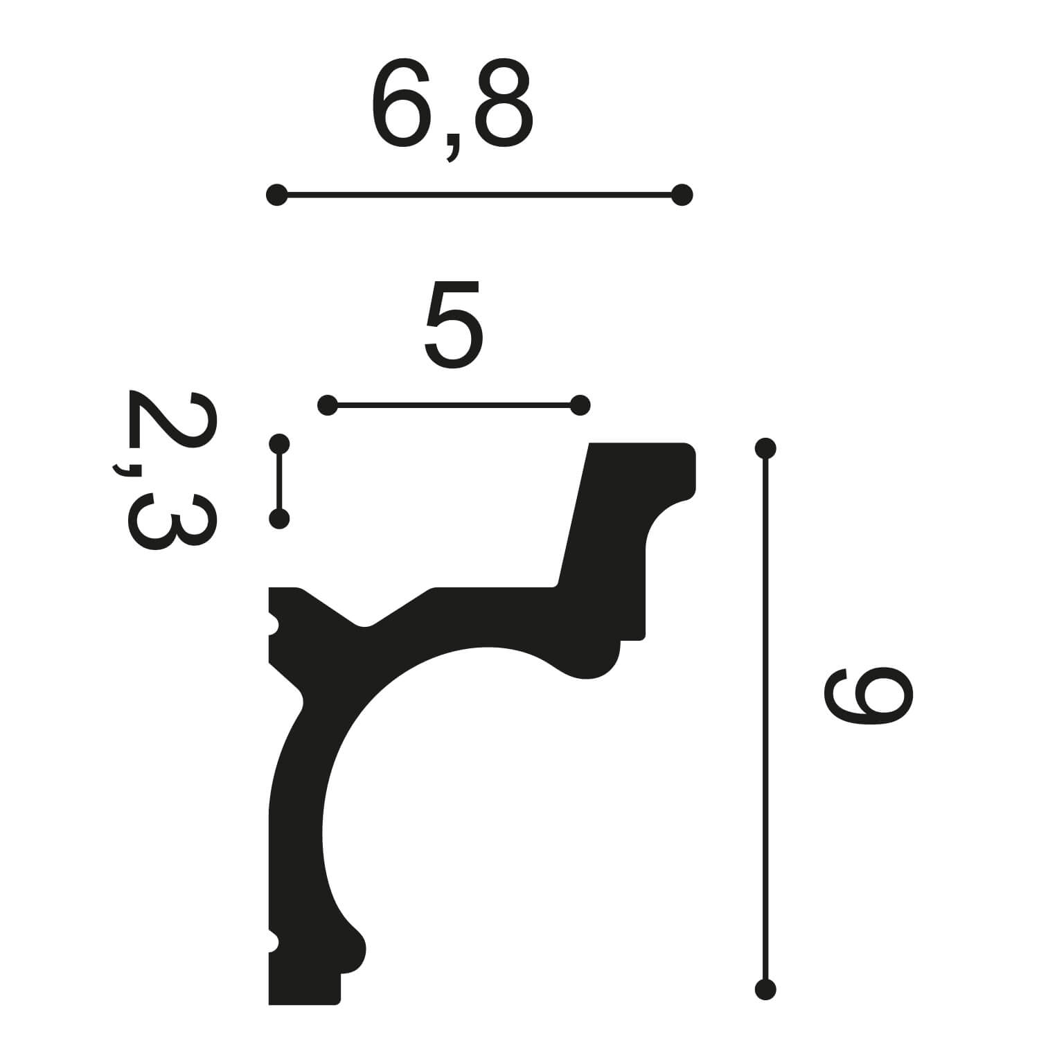 Потолочный плинтус под покраску Orac Decor C328 с подсветкой 2000×68×90