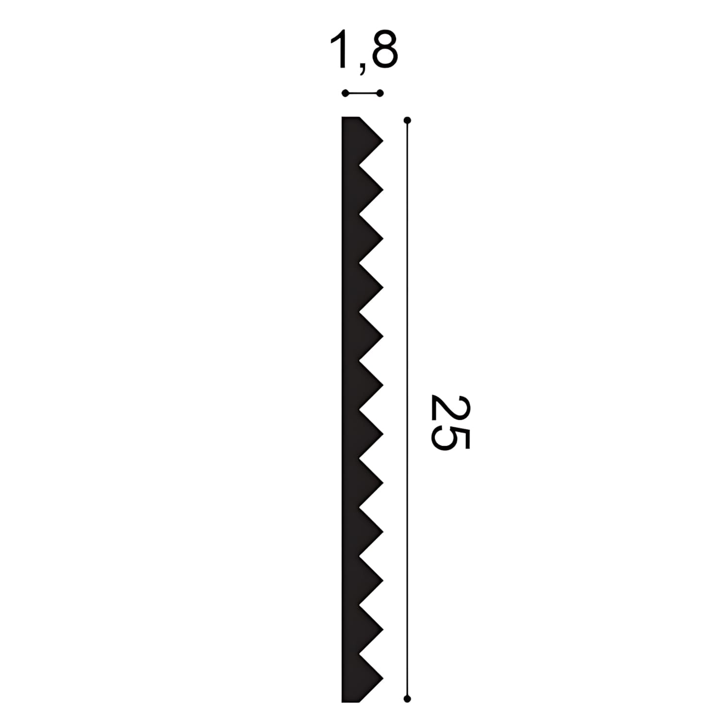 Стеновая панель под покраску Orac Decor Zigzag W108-2600 2600×250×18