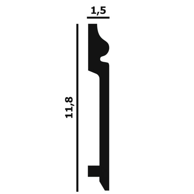 Плинтус под покраску Перфект Плюс P14 2000×118×15