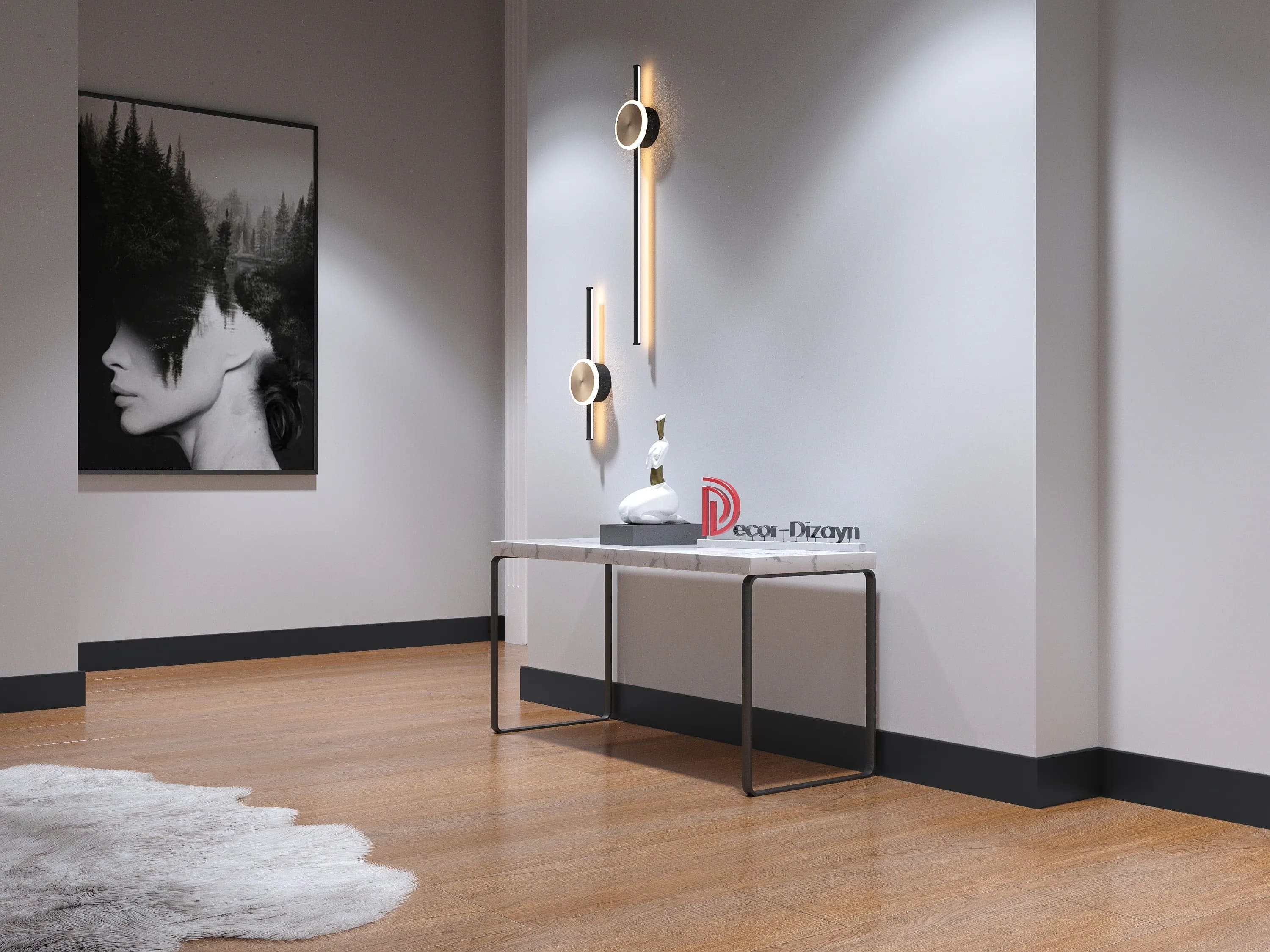 Плинтус Decor-Dizayn 708-100 2400×80×13 фото в интерьере