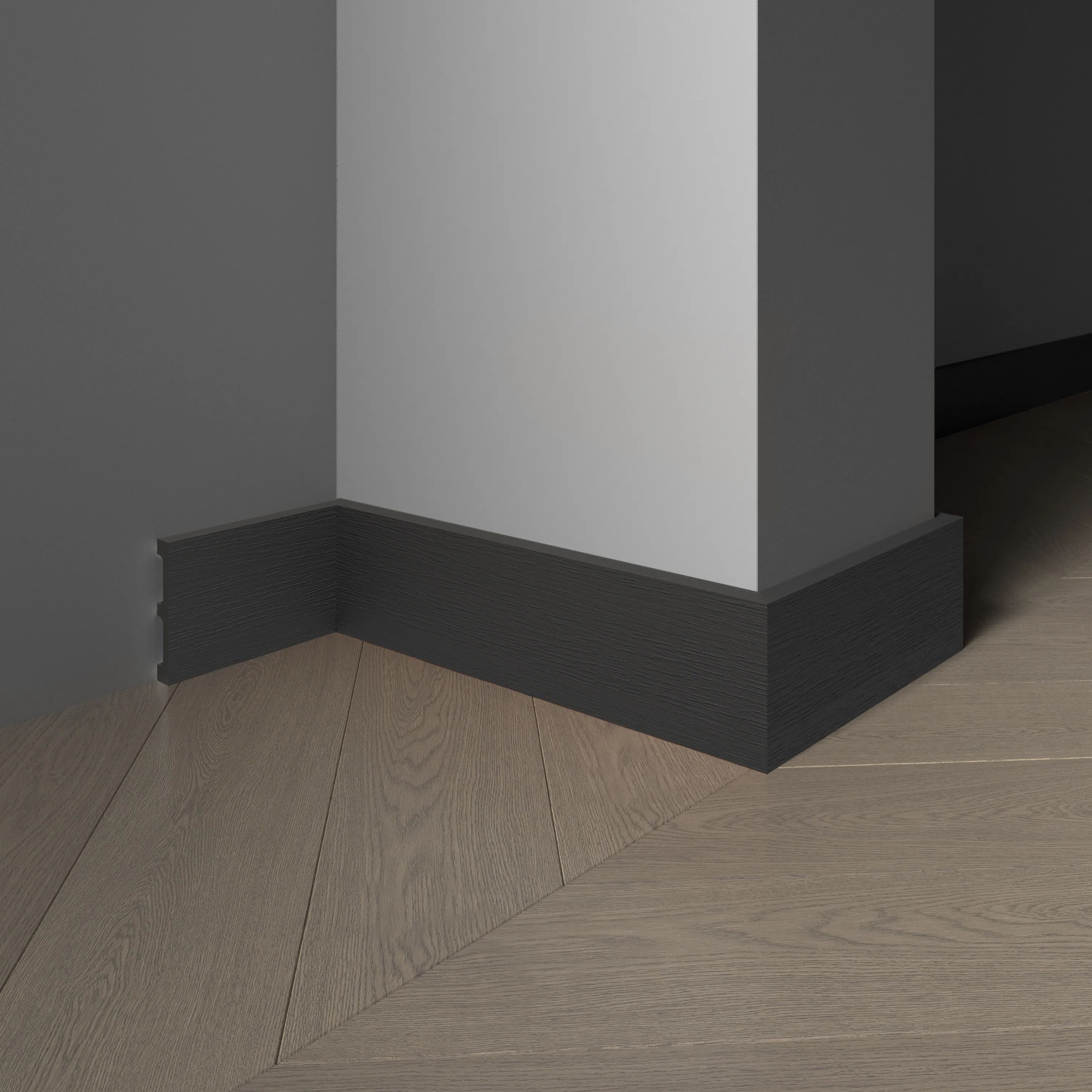 Плинтус Decor-Dizayn 708-100SH 2400×80×13 фото в интерьере