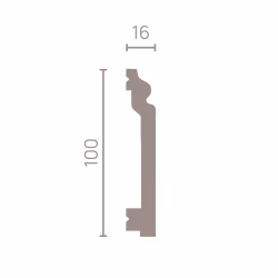 Плинтус под покраску гибкий Decor-Dizayn DD701F 2000×100×16