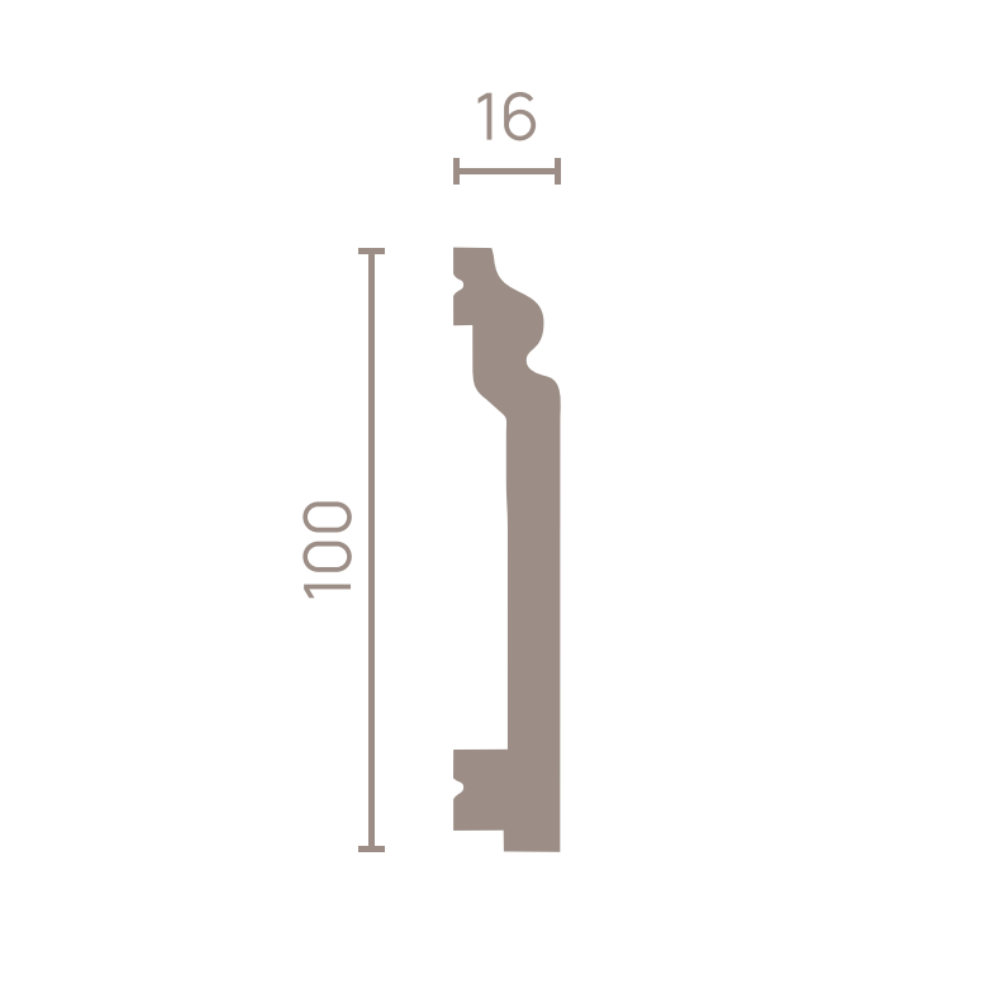 Плинтус под покраску гибкий Decor-Dizayn DD701F 2000×100×16