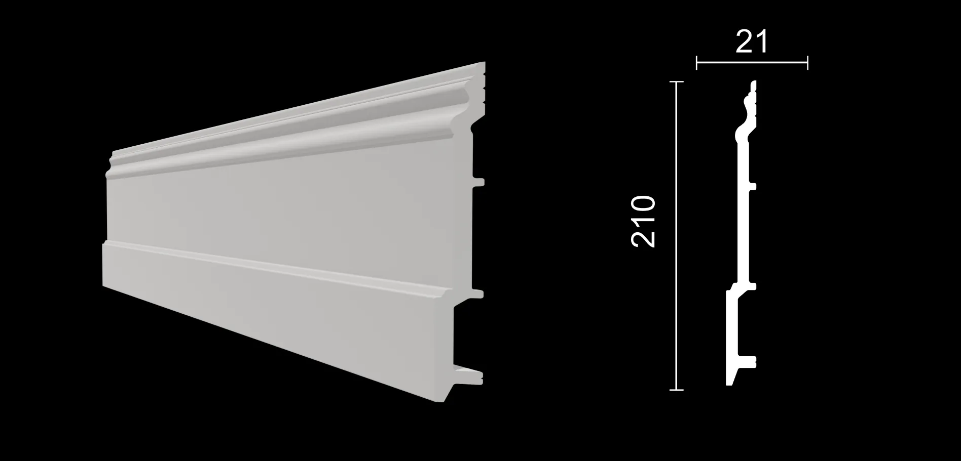 Плинтус под покраску Decor-Dizayn DD725 2000×210×21