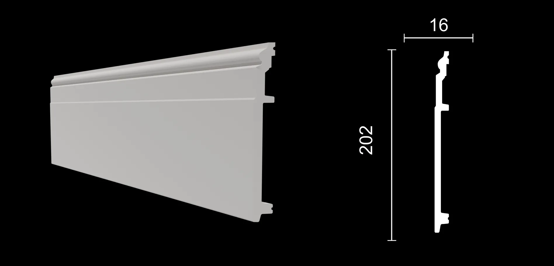 Плинтус под покраску Decor-Dizayn DD726 2000×202×16