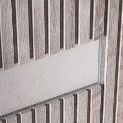 МДФ стеновая панель акустическая Cosca Decor Сканди Дуб Дымчатый черный войлок 2750×600×19