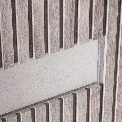 МДФ стеновая панель акустическая Cosca Decor Сканди Дуб Дымчатый черный войлок 2750×600×19