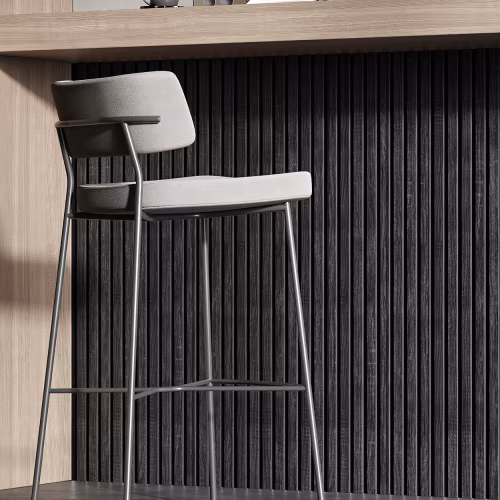 МДФ стеновая панель акустическая Cosca Decor Сканди Дуб Графит черный войлок 2750×600×19