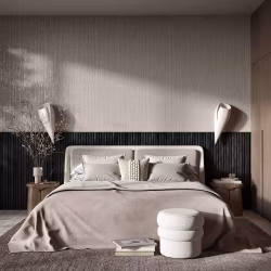 МДФ стеновая панель акустическая Cosca Decor Сканди Дуб Графит черный войлок 2750×600×19