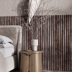 МДФ стеновая панель акустическая Cosca Decor Сканди Дуб Дымчатый черный войлок 1200×600×19