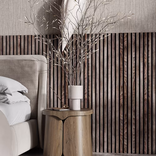 МДФ стеновая панель акустическая Cosca Decor Сканди Дуб Дымчатый черный войлок 1200×600×19