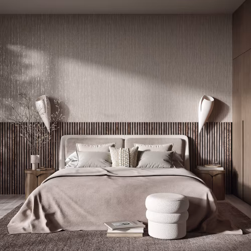 МДФ стеновая панель акустическая Cosca Decor Сканди Дуб Дымчатый черный войлок 1200×600×19