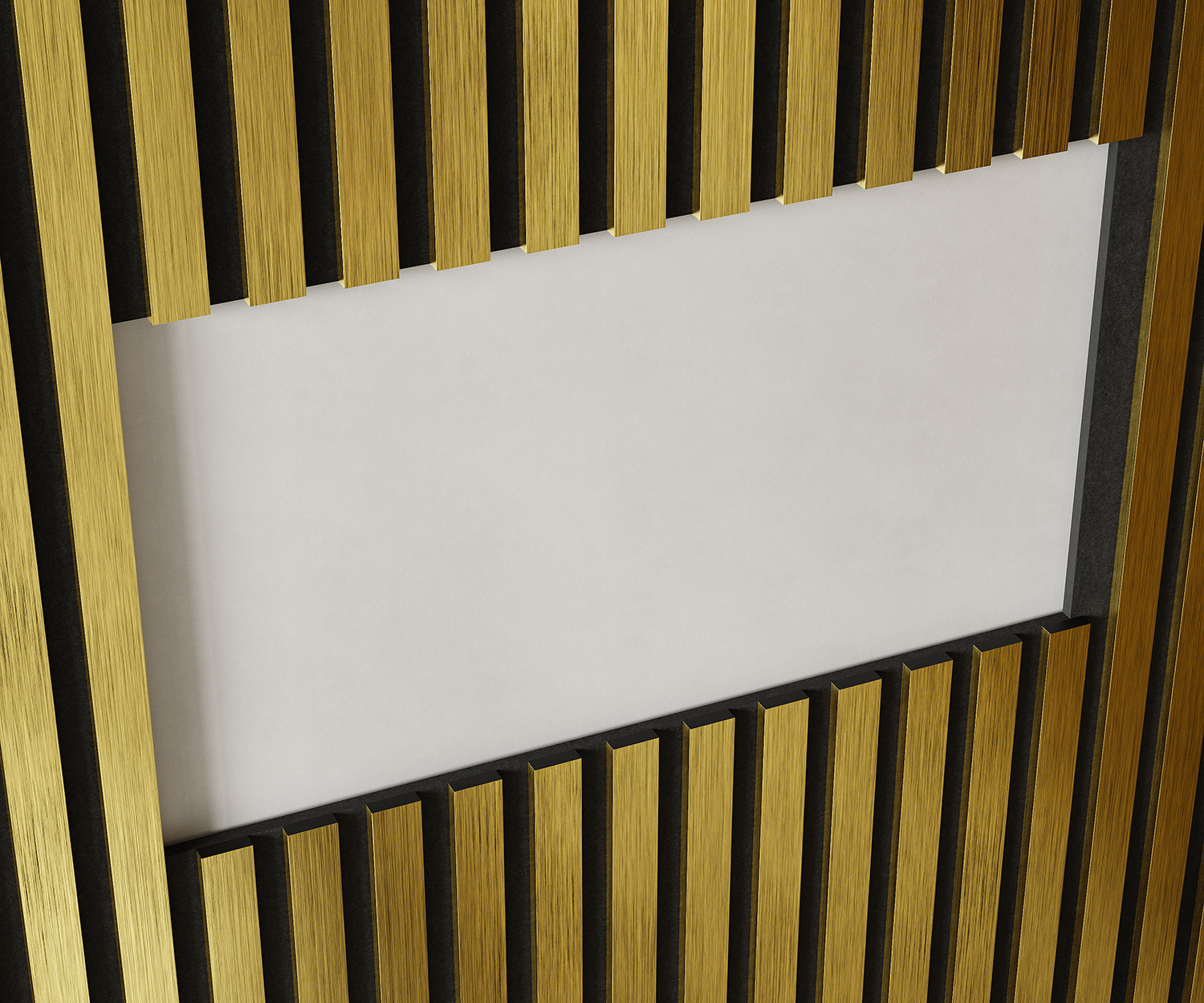 Рейка декоративная Cosca Decor Золото матовое RX010-053 2000×30×10 фото в интерьере