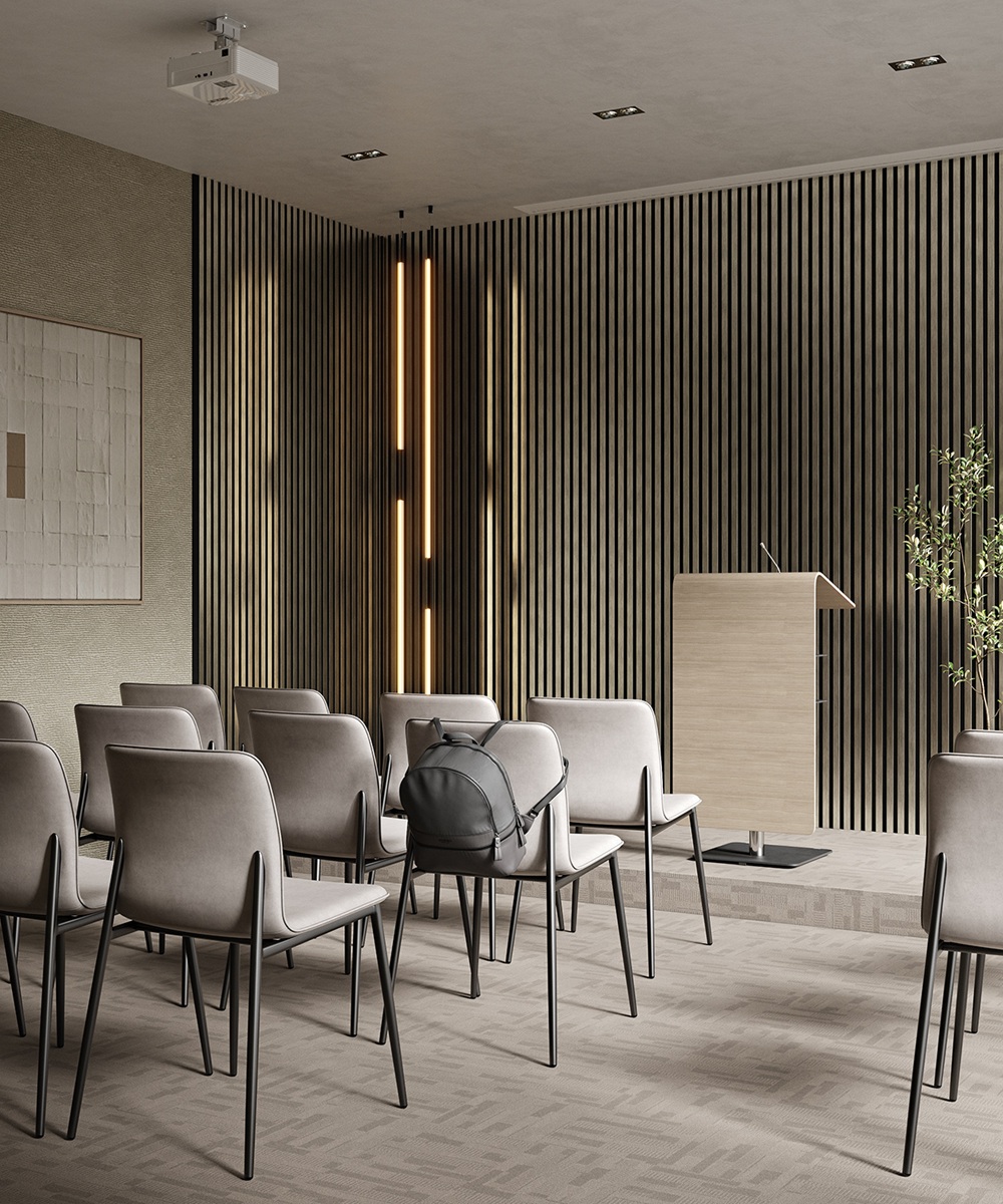 Рейка декоративная Cosca Decor Платина матовая RX010-055 2000×30×10 фото в интерьере