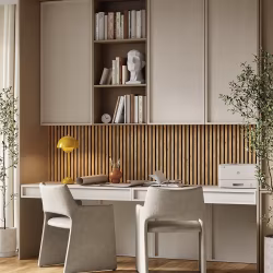 МДФ стеновая панель акустическая Cosca Decor Сканди Дуб Медный черный войлок 1200×600×19