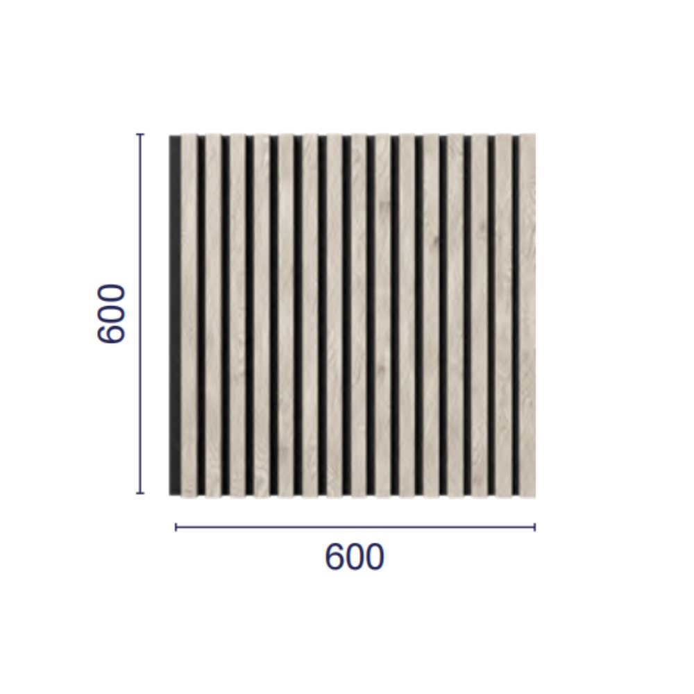 МДФ стеновая панель акустическая Cosca Decor Сканди Дуб Дымчатый черный войлок 600×600×19