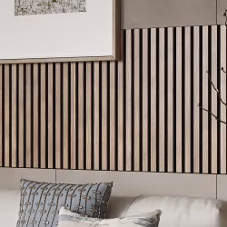 МДФ стеновая панель акустическая Cosca Decor Сканди Ясень Тирамису черный войлок 600×600×19