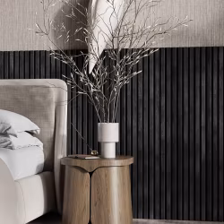 МДФ стеновая панель акустическая Cosca Decor Сканди Дуб Графит черный войлок 600×600×19