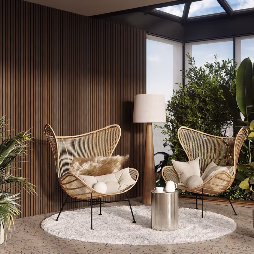 МДФ стеновая панель акустическая Cosca Decor Монако Дуб Маррон Коричневый черный войлок 1200×600×21