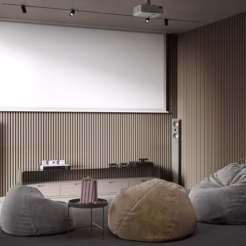 МДФ стеновая панель акустическая Cosca Decor Монако Дуб Латте Бежевый черный войлок 600×600×21