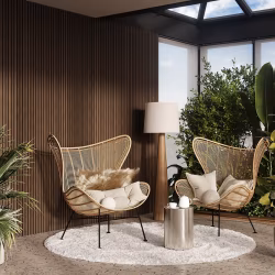 МДФ стеновая панель акустическая Cosca Decor Монако Дуб Маррон Коричневый черный войлок 600×600×21