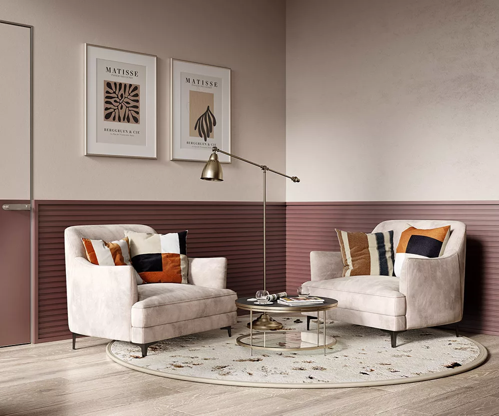 Стеновая панель под покраску Cosca Decor RP001 2800×156×8 фото в интерьере